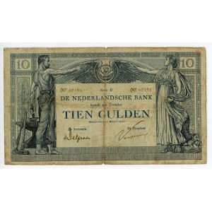 Netherlands 10 Gulden 1918