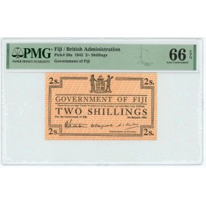 Fiji 2 Shillings 1942 PMG 66 EPQ