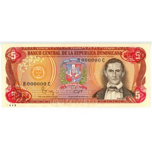 Dominican Republic Banco Central de la Republica Dominicana 5 Pesos Oro Specimen 1984