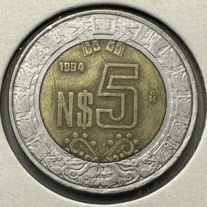 Mexico 5 Nuevos Pesos ,1994