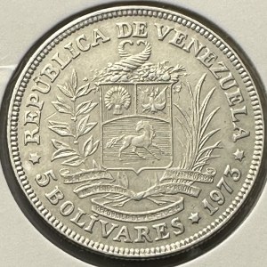 Venezuela 5 Bolivar 1973