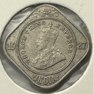 India-British 2 Annas 1927 B Bombay mint