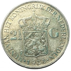 Netherlands 21/2 Gulden 1933 seahorse