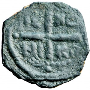 Outremer (Latinský východ, križiaci), Antiochijské vojvodstvo, Tankred (1104-1112), medená minca (follis), muži. Antiochia