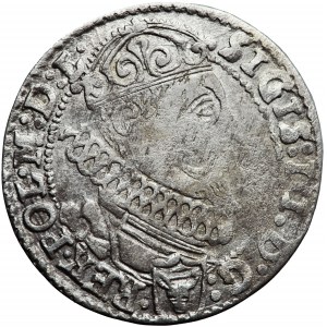 Polen, Sigismund III., Krone, Sixpence, 1627, Männer. Krakau