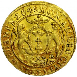 Polska, Władysław IV, Gdańsk, czerwony złoty (dukat), 1648, men. Gdańsk