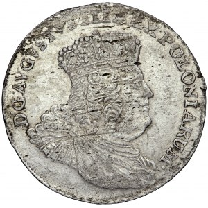 Polska (Saksonia), August III, Korona, dwuzłotówka (8 groszy saskich), 1753 (w rzeczywistości 1757-1760), men. Lipsk, „efraimit”