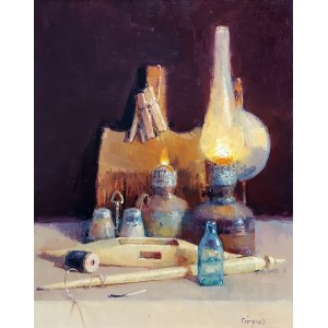 Sergei Stupka (b. 1976), Still life with lamp, 2021