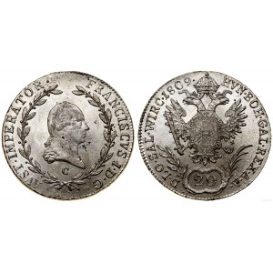 Austria, 20 krajcarów, 1809 C, Praga