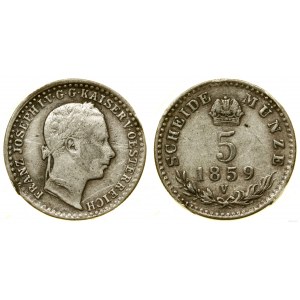 Austria, 5 krajcarów, 1859 V, Wenecja