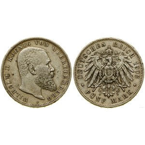 Niemcy, 5 marek, 1903 F, Stuttgart