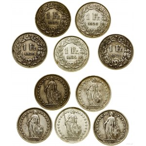Szwajcaria, zestaw: 5 x 1 frank, 1920-1934, Berno