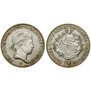 Węgry, 20 krajcarów, 1843 B, Kremnica