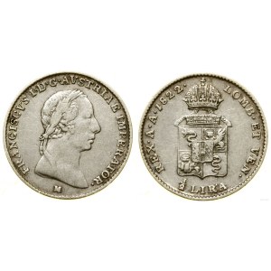 Włochy, 1/2 lira, 1822 M, Mediolan