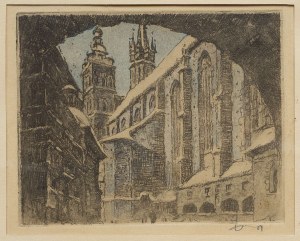 Władysław ZAKRZEWSKI, Kościół mariacki od strony Małego Rynku