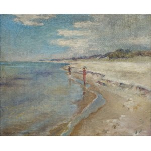 Janina MALISZEWSKA-ZAKRZEWSKA, Beach with wading beach girls