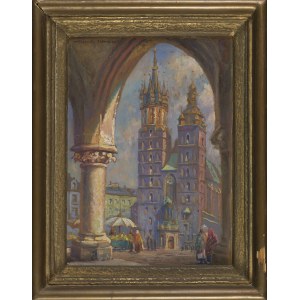 Janina MALISZEWSKA-ZAKRZEWSKA, Blick auf die Marienkirche von der Arkade der Tuchhalle aus