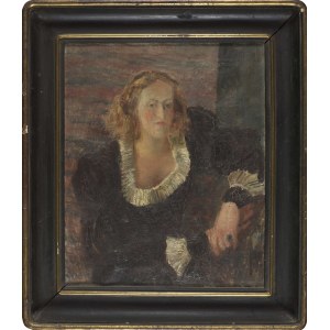 Janina MALISZEWSKA-ZAKRZEWSKA, Selbstporträt in einem schwarzen Kleid