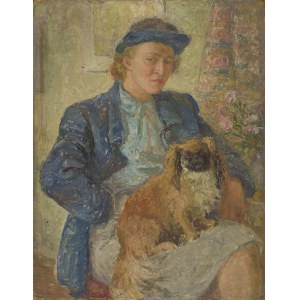 Janina MALISZEWSKA-ZAKRZEWSKA, Self-portrait with a dog
