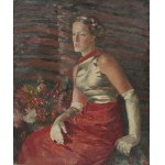 Janina MALISZEWSKA-ZAKRZEWSKA, Portret malarki Zofii Banachowskiej w balowej sukni
