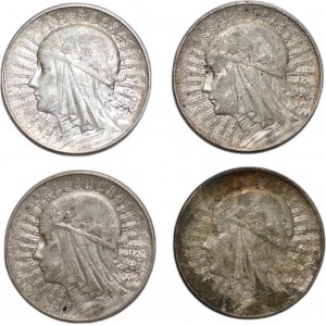 5 złotych (1933-1934) Polonia - zestaw 4 monet