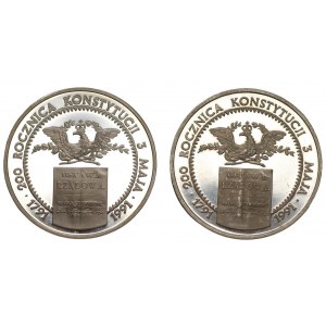 200 000 zlotých 1991 - 200. výročie Ústavy 3. mája - sada 2 mincí