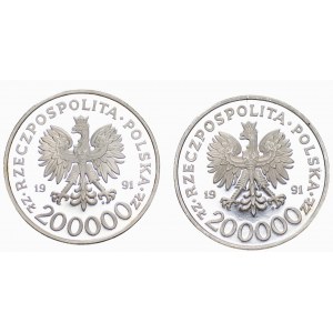 200.000 Zloty 1991 - 200. Jahrestag der Verfassung vom 3. Mai - Satz von 2 Münzen