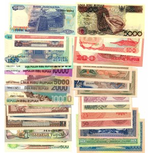 INDONEZJA - Zestaw 31 sztuk banknotów