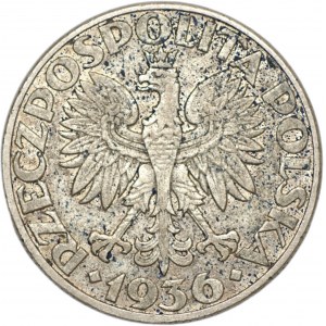 5 zlatých 1936 Plachetnice