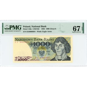 1000 złotych 1982 Seria EE - PMG 67 EPQ