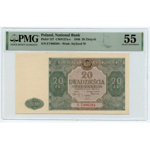 20 Zloty 1946 - Serie E PMG 55