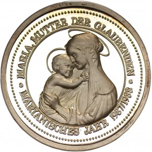 NĚMECKO - Stříbrná medaile Maria Mutter Der Glaubenden 1987/1988 - Ag 999
