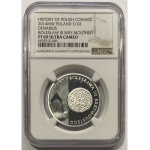 10 zlatých 2014 Denár Boleslava III Křivoústého - NGC PF 69 ULTRA CAMEO