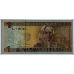LITHUANIA - 1 litu 1994 - series AAH 0000108 low numbering - PMG 64 EPQ