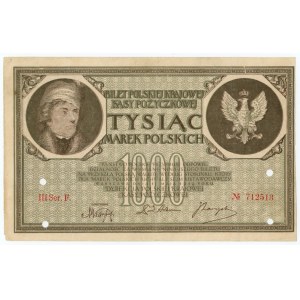 1.000 marek polskich 1919 - III Ser. F. z No zamiast Nr