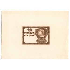 10 złotych 1928 Próba Druku - duży format 25 x 18 cm