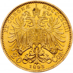 Franz Joseph I., 20 Krone 1893, Vienna
