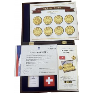 Federal State, 10 Francs 1911-1922, Bern, complete series