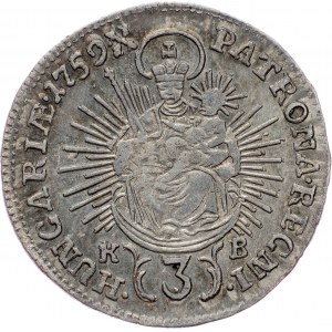 Maria Theresia, 3 Kreuzer 1759, KB, Kremnitz