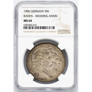 Baden, Frederick I., 5 Mark 1906