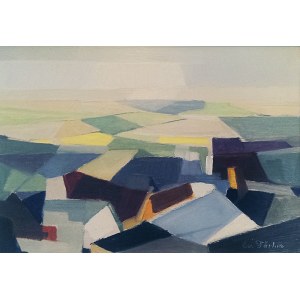 Evert FARHM, Sweden, 20th century. (1901 - 1971), Cubist Landscape, ca.1950.