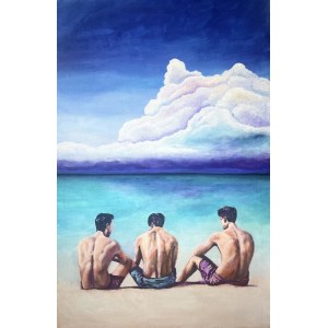 Sebastian KOMOROWSKI-NALAZEK (b. 1991), Three on the beach, 2023