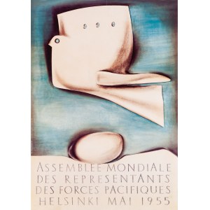 designed by Andrzej PAWŁOWSKI, Assemblee Mondiale Des Representants des forces pacifiques, Helsinki, 1955 (official reprint of the Poster Gallery in Cracow in a limited edition of 300 copies).