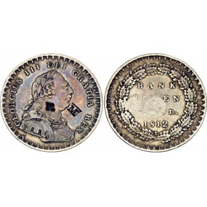 Great Britain Bank Token 1 Shilling 6 Pence 1812 With 2 Countermarks