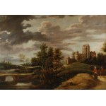 David TENIERS II (1610-1690), Komposition mit einer Burg im Hintergrund