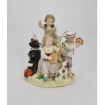 Royal Porcelain Manufactory of Meissen, Musical Children - 2-part figural group, roundel