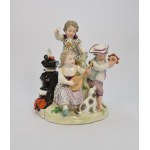 Kráľovská porcelánová manufaktúra Meissen, Hudobné deti - 2-dielna figurálna skupina, rondel