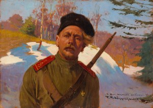 Feliks Michał Wygrzywalski (1875 Przemyśl - 1944 Rzeszów), Portret kozaka dońskiego Juszenki, około1914-1918
