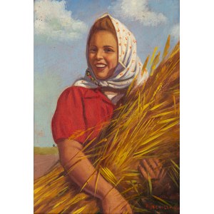 Konstanty Shevchenko (1910 Warsaw - 1991 Warsaw), Woman with a sheaf of grain