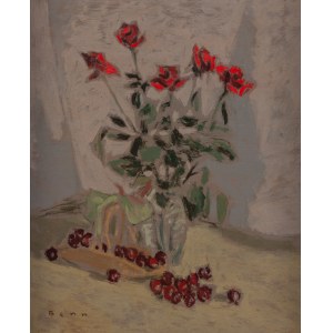Benn Bencion Rabinowicz (1905 Bialystok - 1989 Paris), Rote Rosen in einer Vase